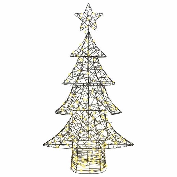 vidaXL Kerstboom met 160 LED Warmwit 150 cm Rattan