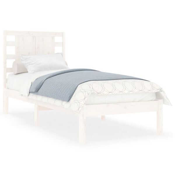 vidaXL Bedframe massief hout wit 75x190 cm