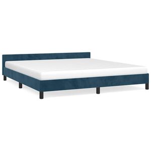 vidaXL Bedframe zonder matras 160x200 cm fluweel donkerblauw