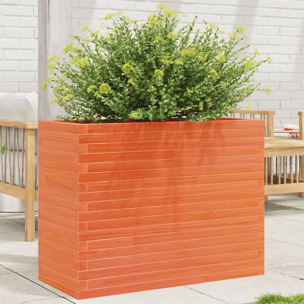 vidaXL Plantenbak 90x40x68,5 cm massief grenenhout wasbruin