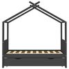 vidaXL Kinderbedframe met lade grenenhout donkergrijs 80x160 cm