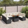 vidaXL Tuin Sofa Set met kussen 10 pcs Zwart en crème