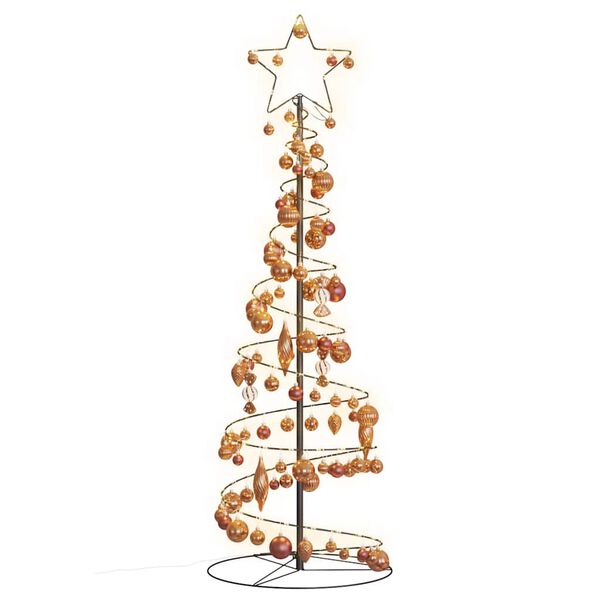 vidaXL LED-kerstboom met kerstballen 100 LED's warm wit 150 cm