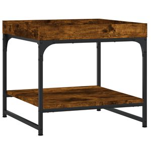 vidaXL Salontafel 49,5x49,5x45 cm bewerkt hout gerookt eikenkleurig