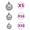 vidaXL Kunstkerstboom met verlichting en kerstballen 210 cm PVC wit