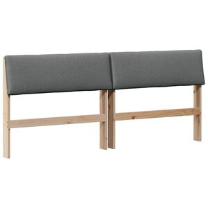 vidaXL Gestoffeerd hoofdbord Donkergrijs 200 cm Massief grenenhout