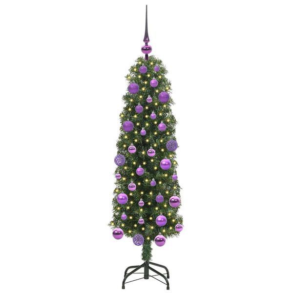 vidaXL Kunstkerstboom Groen 120 cm PVC en Staal en Kunststof