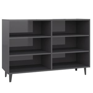 vidaXL Dressoir 103,5x35x70 cm bewerkt hout hoogglans grijs