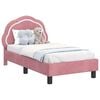 vidaXL Peuterbedframe met hoofdbord Roze 70 x 140 cm Fluweel