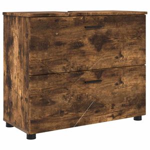 vidaXL Badkamer Kast met lade Gerookt eiken 76,5 x 35 x 64 cm