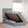 vidaXL Opbergbed met LED met matras Lichtgrijs 90 x 190 cm Polyester