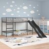 vidaXL Kinder loft bedframe met glijbaan Zwart en Anthraciet