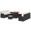 vidaXL Tuinbankenset 9 st Zwart poly rattan