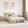 vidaXL Bedframe met hoofdeinde Sonoma Eiken 140 x 200 cm Bewerkt hout