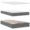vidaXL Bed poef met matras en LED's 120x200 cm stof donkergrijs