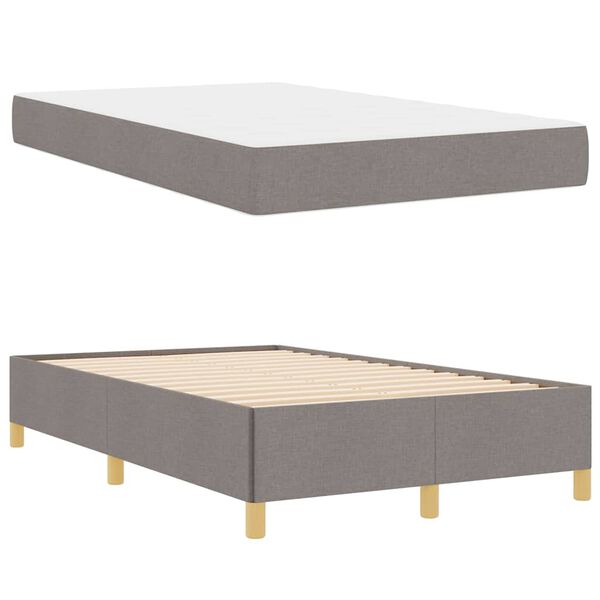 vidaXL Bedframe met matras Taupe 120 x 190 cm Stof