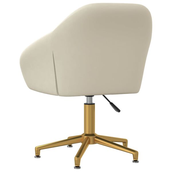 vidaXL Eetkamerstoelen draaibaar 6 st fluweel cr&egrave;mekleurig