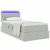 vidaXL Opbergbed met LED met matras Lichtgrijs 90 x 190 cm Fluweel