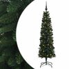 vidaXL Smalle kunstkerstboom met kerstballen 120 cm 150 LED's Warmwit