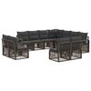 vidaXL Tuinbankenset 11 pcs Grijs poly rattan