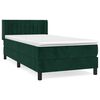 vidaXL Boxspring met matras fluweel donkergroen 100x200 cm