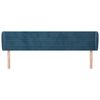 vidaXL Hoofdbord met randen 203x23x78/88 cm fluweel donkerblauw