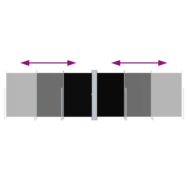 vidaXL Windscherm uittrekbaar 180x600 cm zwart