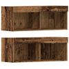 vidaXL TV-kast met LED -striplichten 4 pcs Oud hout Bewerkt hout