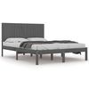vidaXL Bedframe massief hout grijs 180x200 cm