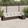 vidaXL 6-delige Loungeset met kussens poly rattan bruin