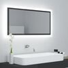 vidaXL Badkamerspiegel LED 90x8,5x37 cm acryl hoogglans grijs