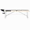 vidaXL Massagetafel inklapbaar 3 zones aluminium zwart en beige