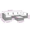 vidaXL 7-delige Loungeset met kussens poly rattan zwart