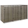 vidaXL Containerberging driedubbel 207x80x117 cm poly rattan grijs