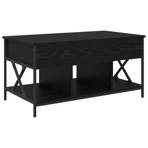 vidaXL Salontafel Zwart Eiken 100 x 55 x 48.5 cm Bewerkt hout
