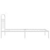 vidaXL Bedframe met hoofdbord metaal wit 90x200 cm