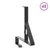 vidaXL Sneeuwbeveiligingsteun 12 pcs Zwart 29,5 x 3 x 34,5 cm Staal