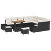 vidaXL Tuinbankenset met kussen 12 pcs Zwart poly rattan