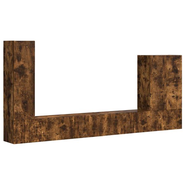 vidaXL TV Wandkast Set Wandgemonteerd 6 pcs Gerookt eiken