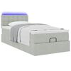 vidaXL Ottoman bed met matras en LED's 90x200cm fluweel lichtgrijs
