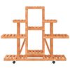 vidaXL Plantenstandaard met wielen 110x25x101 cm massief vurenhout