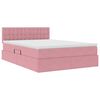 vidaXL Opslag bed met matras met hoofdeinde Roze 140 x 190 cm Fluweel