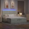 vidaXL Ottoman bed met matrassen en LED's 200x200cm fluweel lichtgrijs