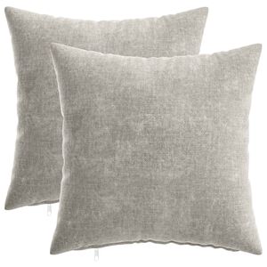 vidaXL Kussensloop 2 st HEERLEN Lichtgrijs 40 x 40 cm Chenille Stof