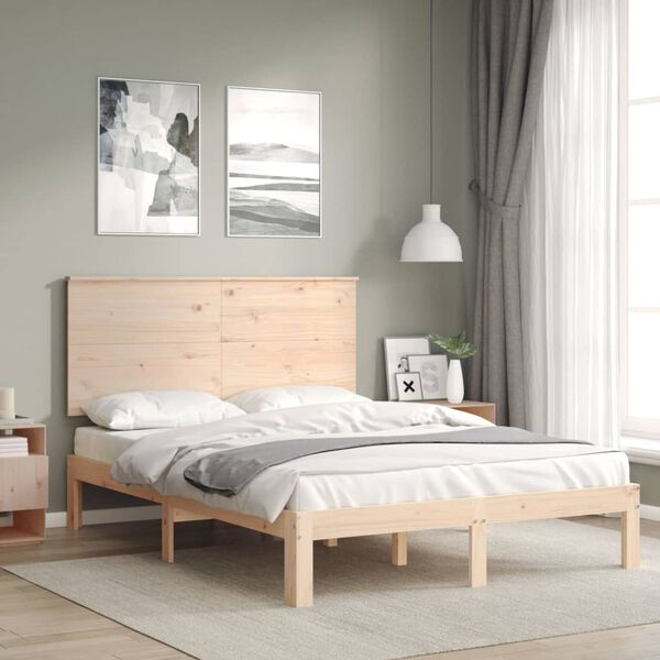vidaXL Bedframe zonder matras massief grenenhout 140x190 cm