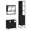 vidaXL 3-delige Badkamermeubelset bewerkt hout zwart