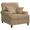 vidaXL XL fauteuil met kussens Taupe 1,5 Lijnen Stof