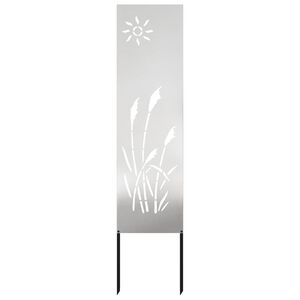 vidaXL Tuin Privacy Screen Fretwerk Zilver 32 x 140 cm Roestvrij staal