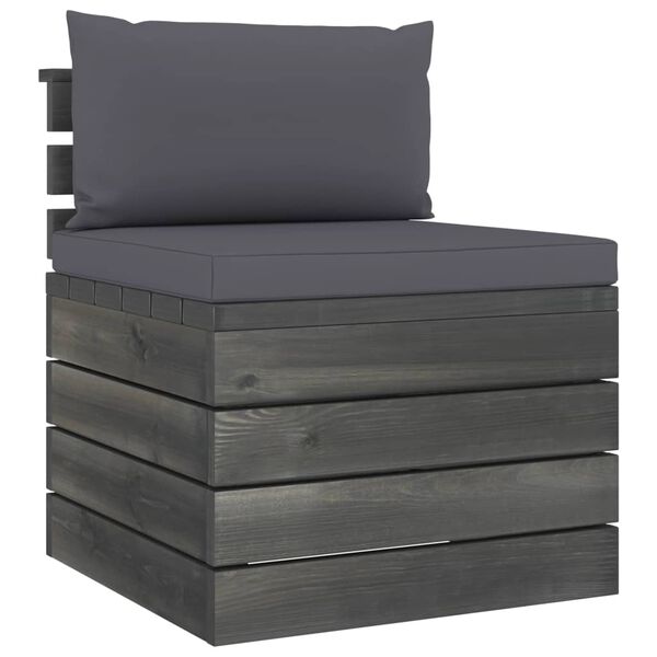 vidaXL 11-delige Loungeset pallet met kussens massief grenenhout