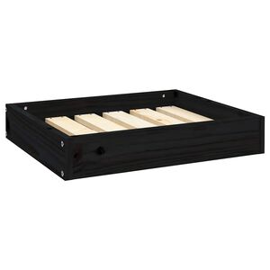 vidaXL Hondenmand 51,5x44x9 cm massief grenenhout zwart